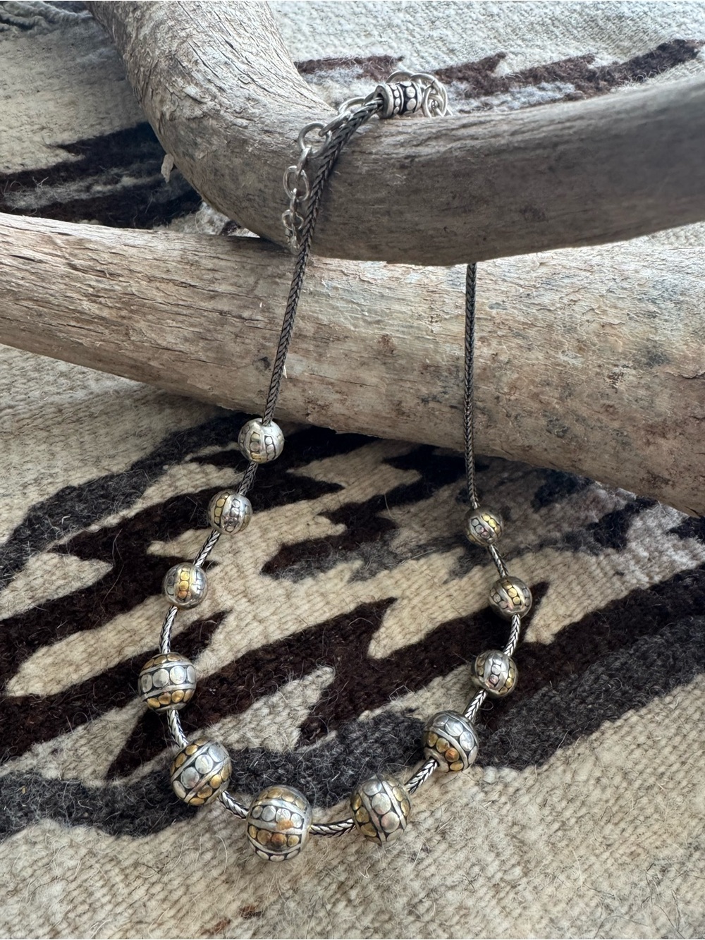 Brighton Two-Tone Silver and Gold Bead Necklace